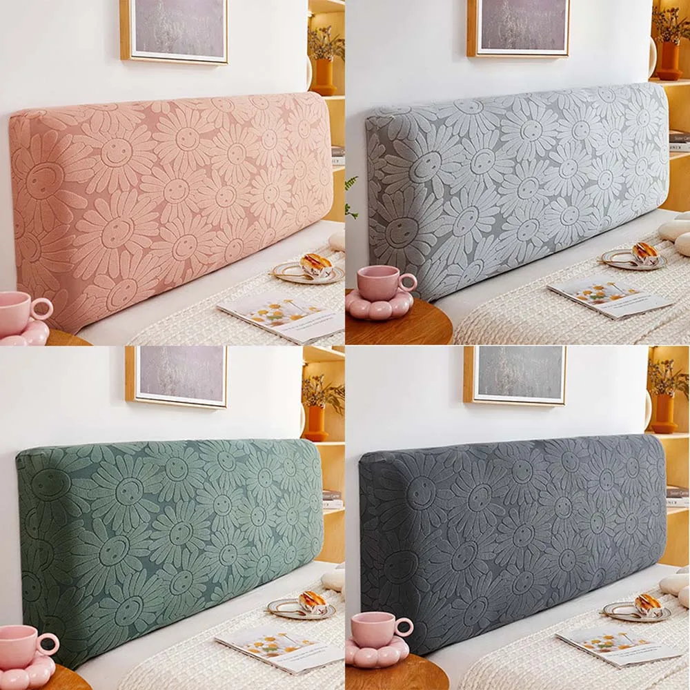 Jacquard Leaves Bed Head Cover Thicken Elastic Headboard Covers Bedhead Cover Back Protection Dust Covers For Home Hotel Bed
