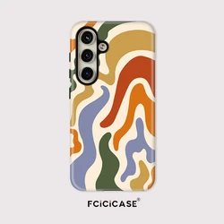 Colorful Stripe Painting Double - Layer Matte Acrylic Phone Case for Galaxy A56 5G (TYFL947)