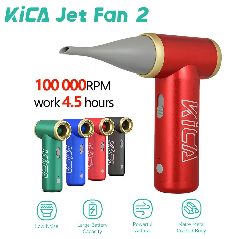 Kica JetFan 2 Elektrische Staubgebläse, Air Duster, Mini Staubbläser,  Handheld Dusters für Laptop/Tastatur/Auto/Sofa/Bürogeräte, 22500-101000  U/min - Grau : : Bürobedarf & Schreibwaren