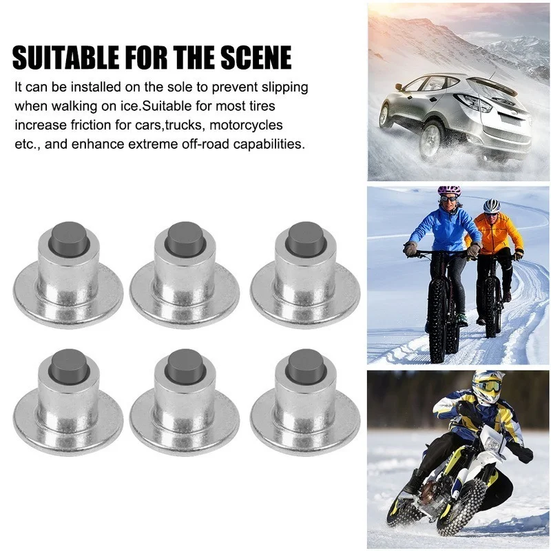 Wheel Tyre Studs Tire Anti-Slip Studs For Motorcycle Bike Car Trucks Bicycle Shoe Soles Snow Alloy Nails Universal Winter Snow Spikes Tyre Cleats