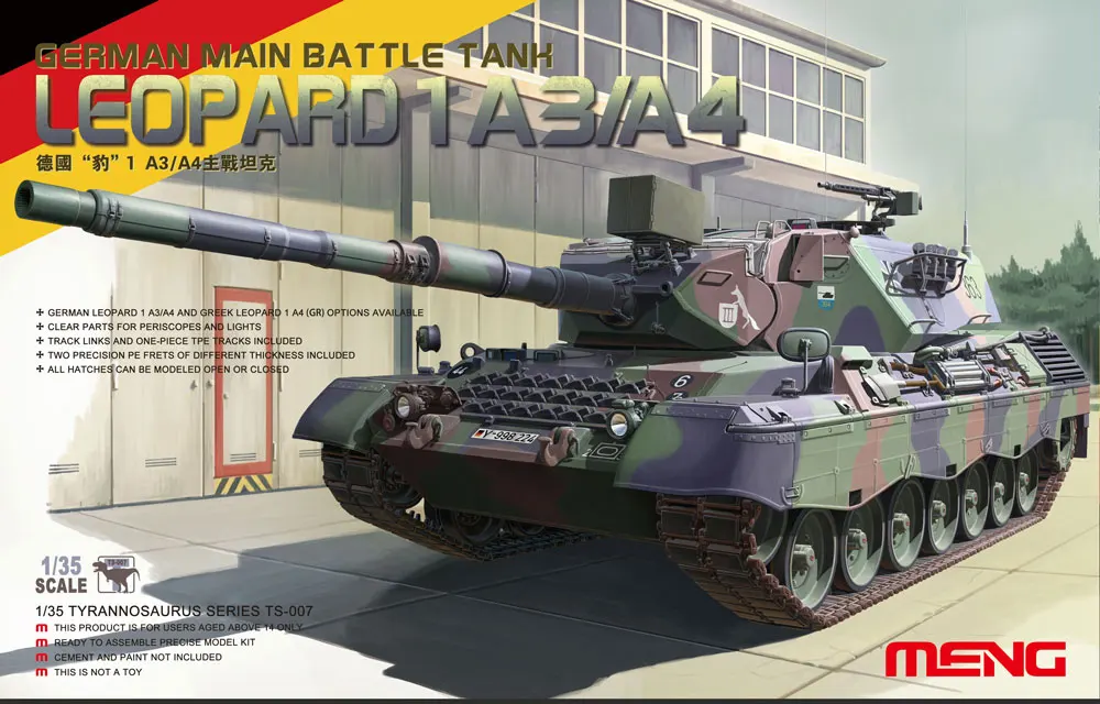 

MENG TS-007 1/35 Немецкий основной боевой танк Leopard 1 A3/A4