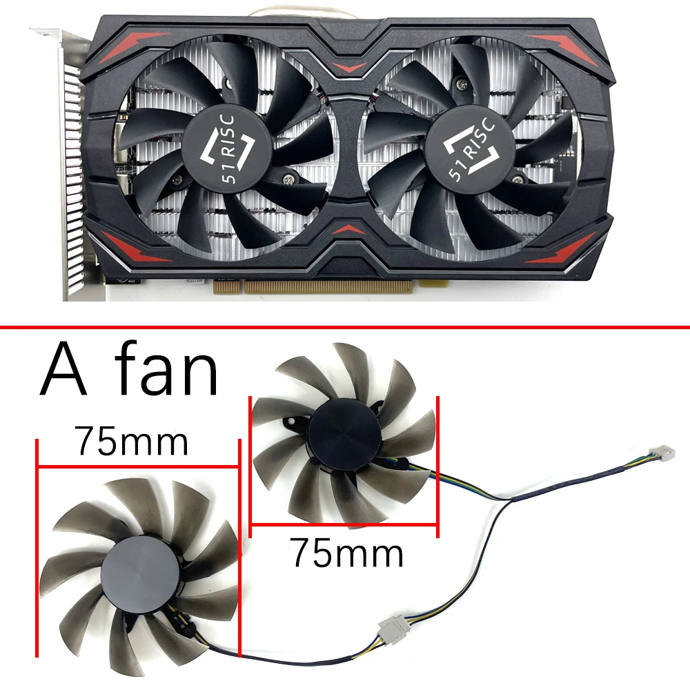 Ventola Di Raffreddamento Per Scheda Video 51Risc Amd Rx 580 8G 256Bit 2048Sp Ventola Per Scheda Video 85Mm 4Pin