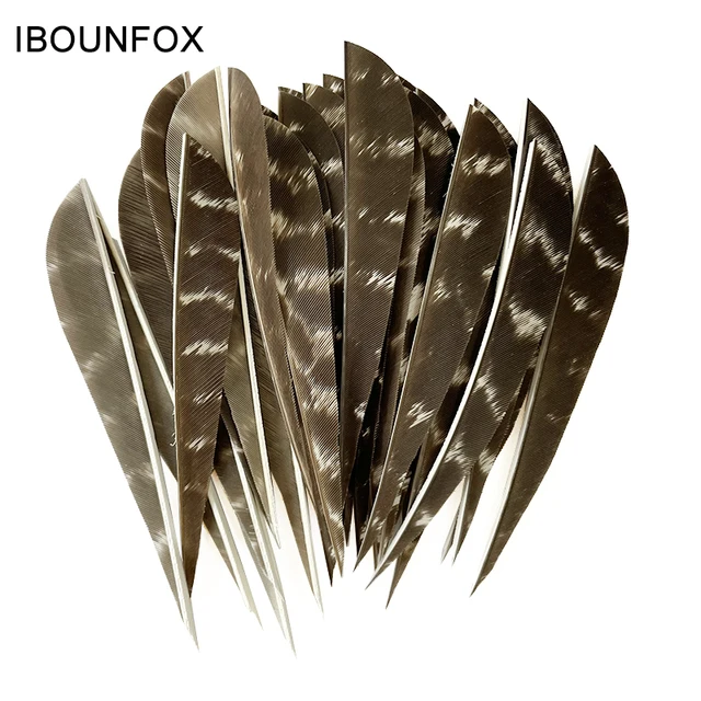 4 Boîtes De Plumes De Flèches Naturelles – Dinde, Aile Gauche, Coupe Bouclier 5 Pouces – NOS