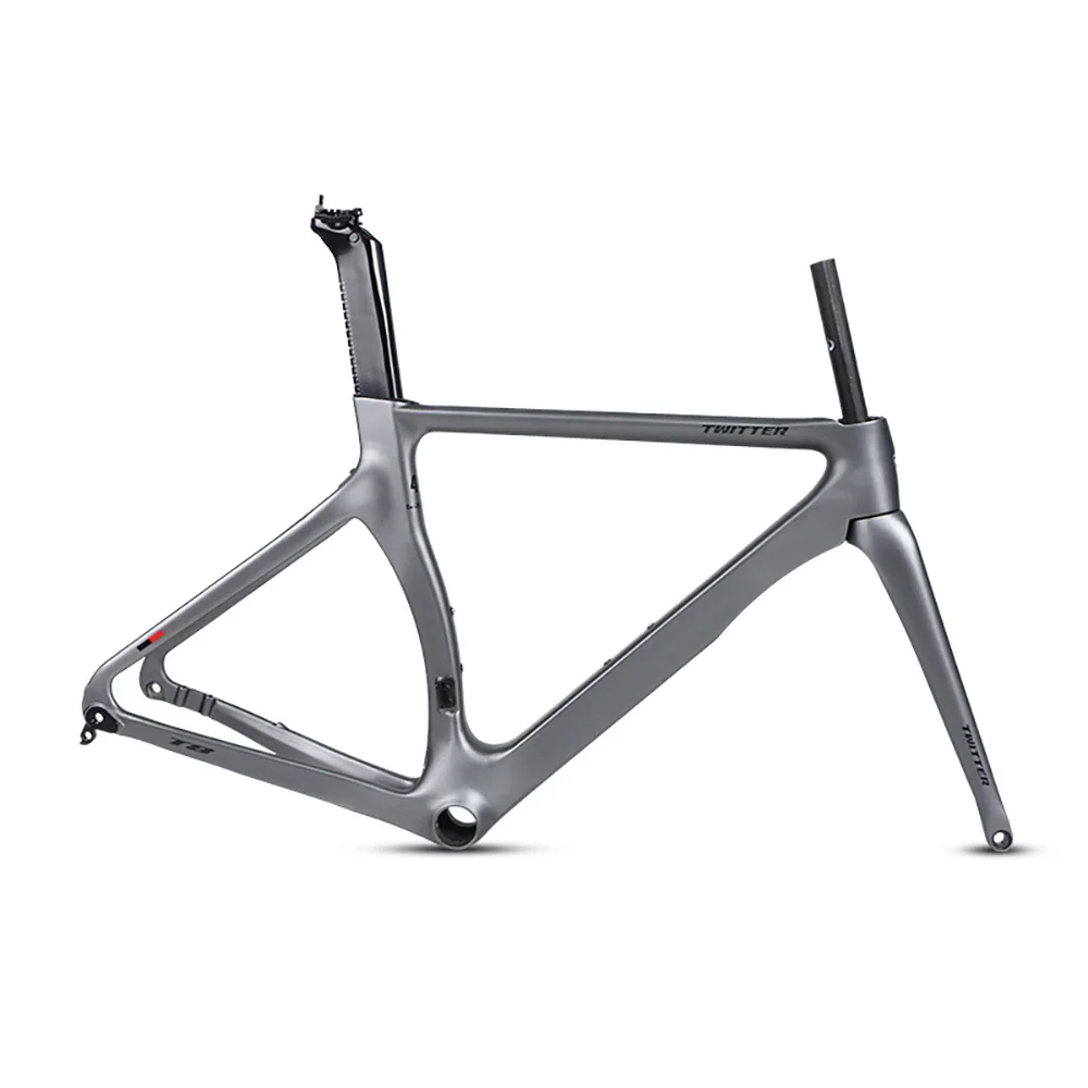 

Twitter-T8 Carbon Fiber Road Bike Frame, 700C Frameset, Disc Brake Cable, Built-in Thru Axle, 12x100, 12x142mm, 700 * 28C Tire