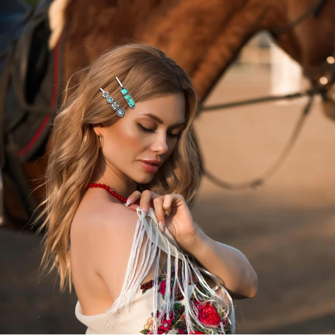 Edle Retro Türkis Haarnadeln Set Frauen Mädchen Geschenk Pony Haar Clips Bobby Pins Zubehör Hairgrip Kopfbedeckung Kopfschmuck Ornament – Detail 9