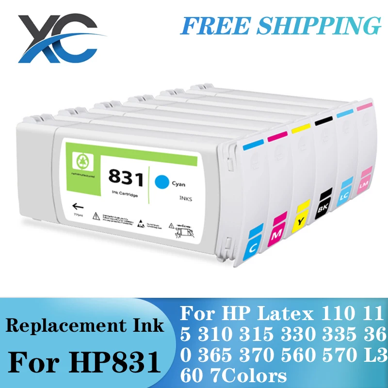 HP 831 교체 잉크 카트리지와 호환, HP 라텍스 110 115 310 315 330 335 360 365 370 560 570 L360 L365 L330