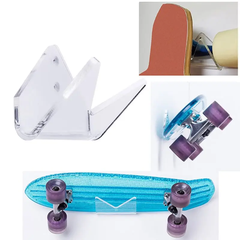 

Skateboard Wall Mount Rack Acrylic Longboard Deck Skate Scooter Wall Holder Display Stand Hanger 1.97*5.11*3.14inch
