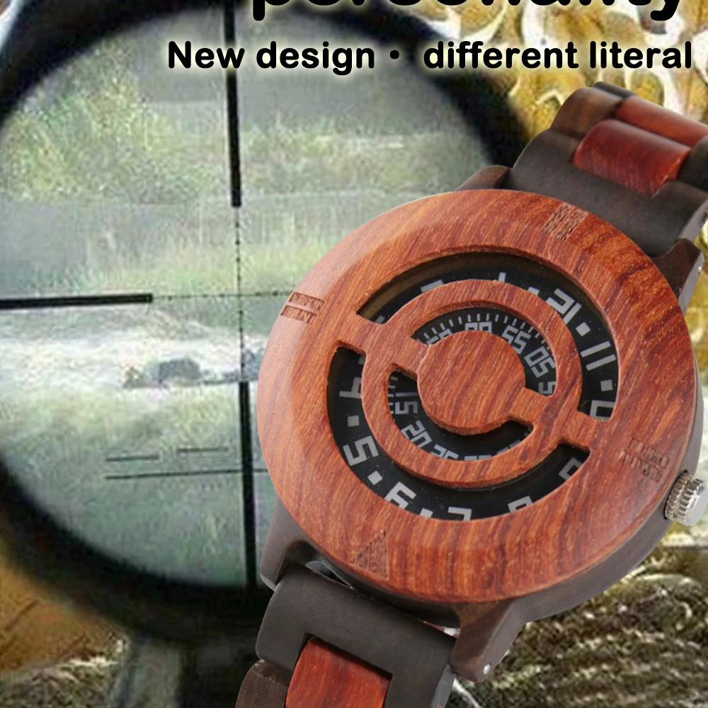 

New and Unique Design Wooden Watches for Men Fashion Mens Quartz Chronograph Wristwatches Big Face Wood Watch Clock Montre homme