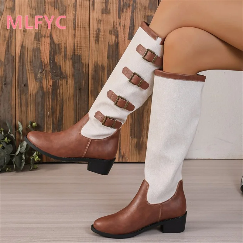 Women Large Thick Sole Thick Heel Long Boots Women Autumn Winter New Soft Sole Lightweight Comfortable Long Sleeve Single Boot