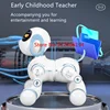 Early Education Touch Sense Electric Remote Control Dog Model Program Stunt Dance Story LED Expression Children RC Robot Dog Toy 2