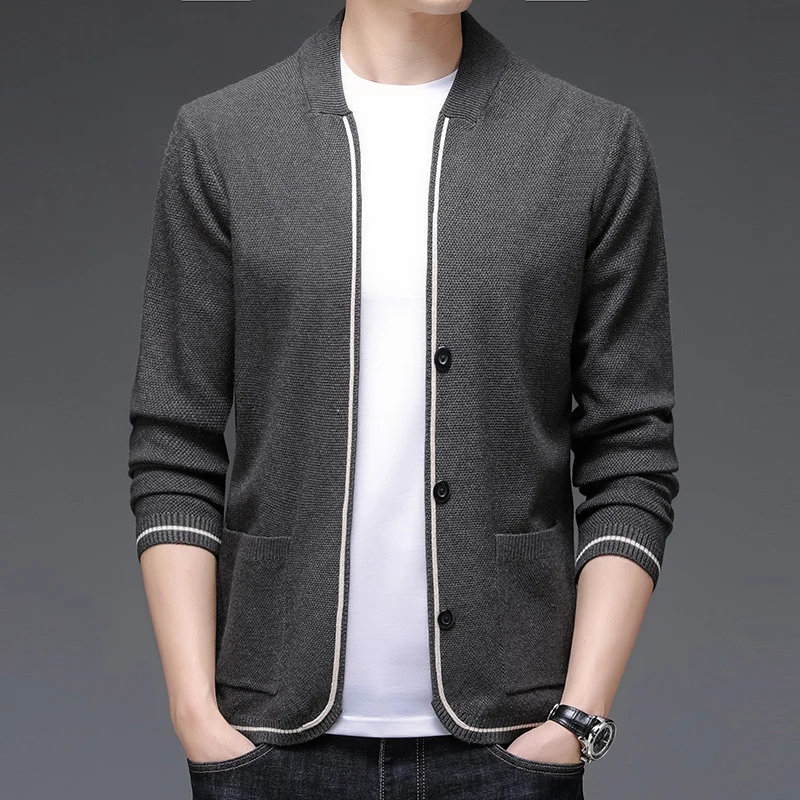 New Men's Slim Fit Knitted Cardgians Men Autumn Winter Sweatercoat Mens Casual knit Jackets Fashion Cardigan Outerwear Man