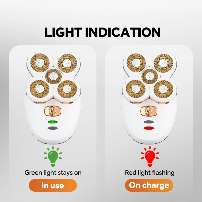 5개의 회전 블레이드가 있는 USB 전기 면도기는 대머리 머리, 대머리 공작 기계로도 사용할 수 있습니다.