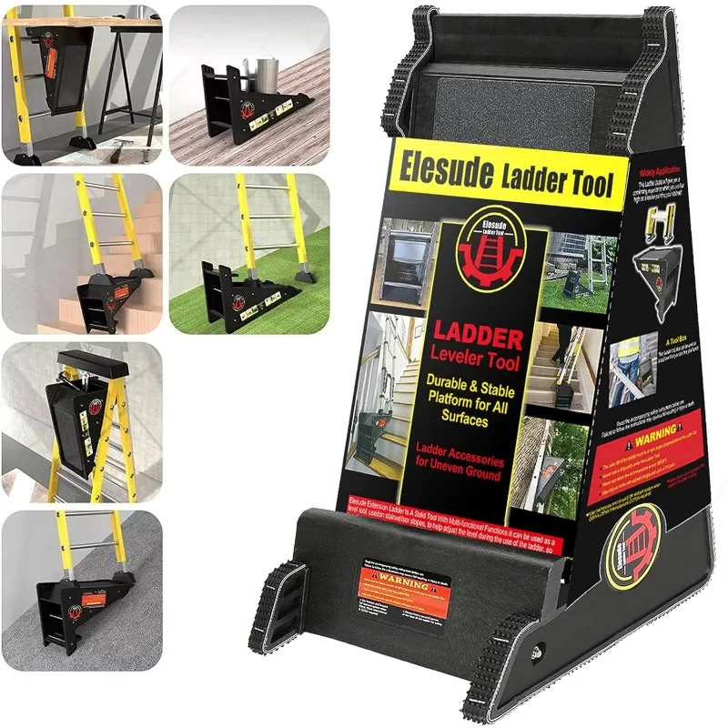 

Ladder Leveler with Storage, Ladder Leveling Tool,Ladders Jacks,Easy to Use,Stable Platform for All Surfaces