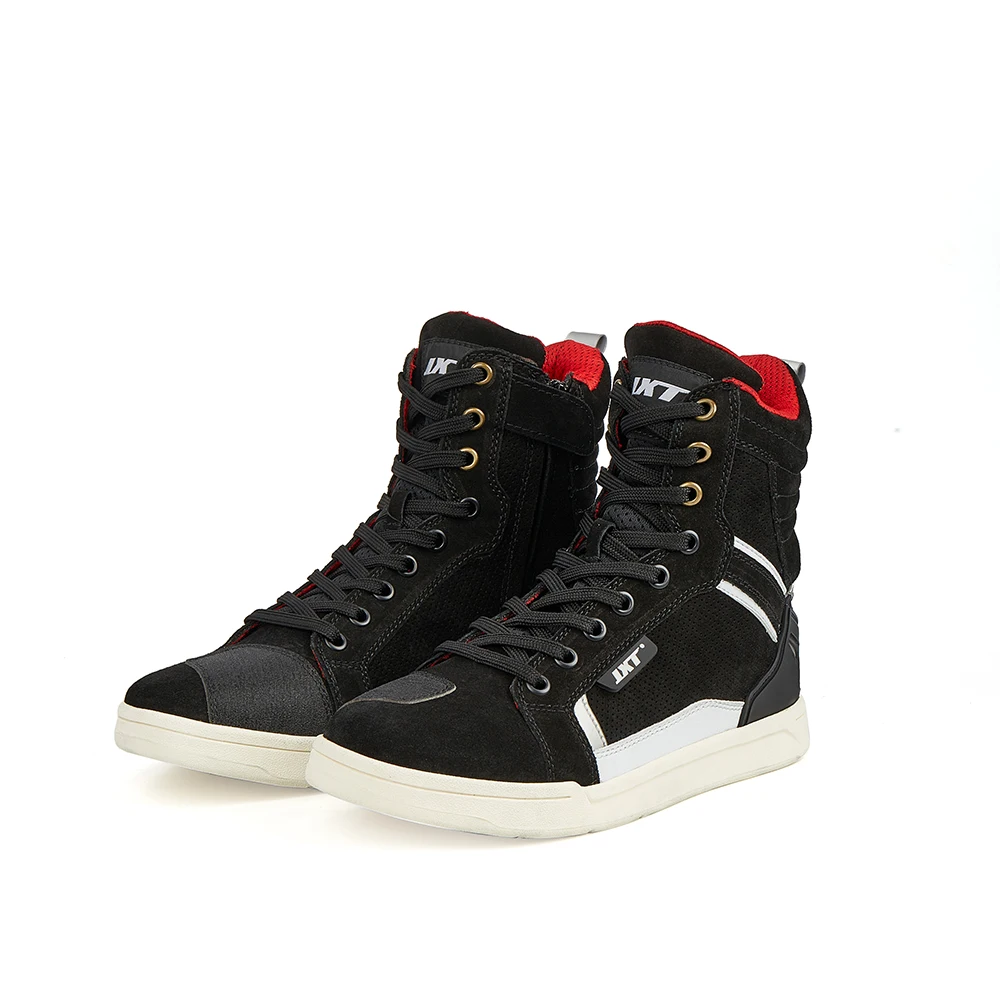 Four Seasons Breathable Motorcycle Riding Shoes Biker Boots City Commuter Leather Casual Shoes