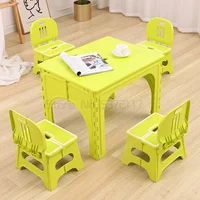 Kids Plastic Folding Table and Chairs Set Children's Home Writing Tables Outdoor Portable Foldable Desk Kindergarten Furniture 2