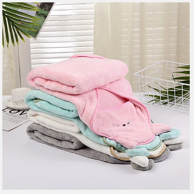 Baba Poncho Fürdő Törülköző Csecsemő Fürdőköpenyek Bársony 90*90 Cm -Es Gyapjú Motorháztető Gyerekek Strand Törülközők Újszülött Kapucnis Csecsemők Takarók - Image 4