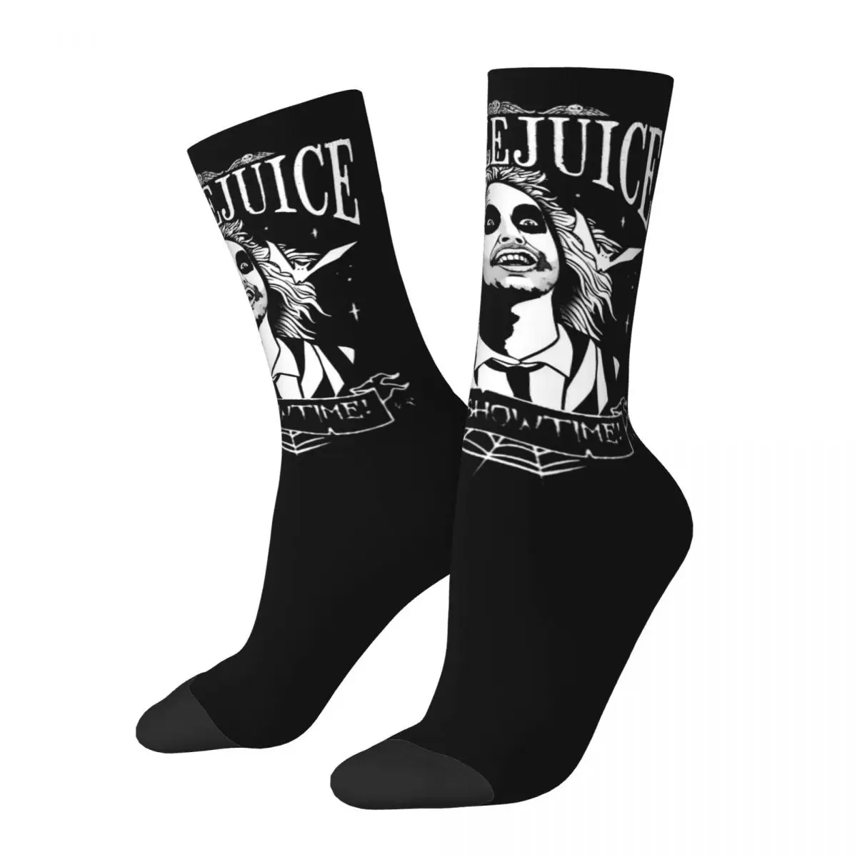 

Happy Men's Socks Hip Hop Beetlejuice Movie Sock Polyester Horror Ghost Sport Women's Stockings Spring Summer Autumn Winter