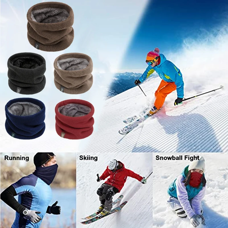 Knitted Scarf for Men Women Winter Outdoor Windproof