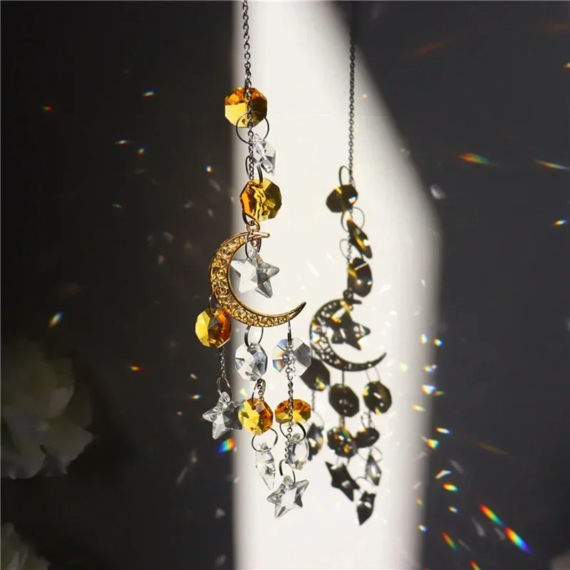 Wind Chimes Wind Chime Crystal Sun Catcher Crystal Hanging Decoration Crystal Wall Hanging Glass Pendant Ornament Crystal Light Catcher Window Hanging Suncatcher Living Room Decoration Crystal Rainbow Catcher Glass Light Wind Chimes Outdoor Art Hanging Pendant Garden Prism Window Tools