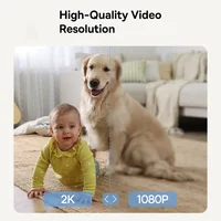 Baseus Caméra de sécurité intelligente, 3MP 2K, panoramique et inclinaison, protection de la maison, 2.4G, WiFi, caméra IP, sécurité à domicile sans fil, Full HD, suivi automatique AI 2