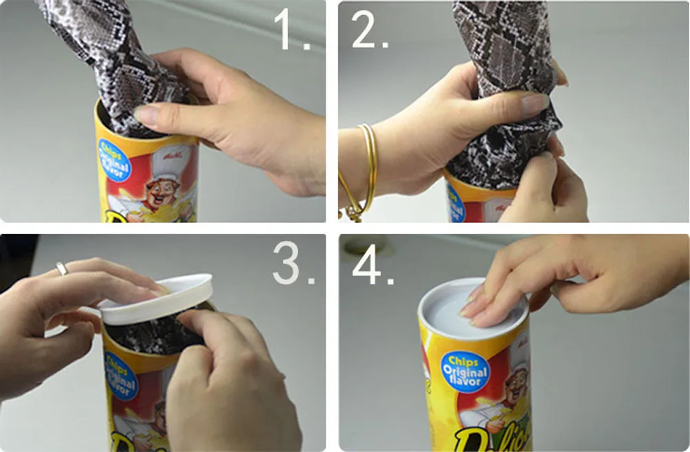 The Potato Chip Snake Stage Magic Tricks Snake Toy April Fool Day Halloween Party Jokes In A Can Gag Gift Scary Fries Fun Toys 4