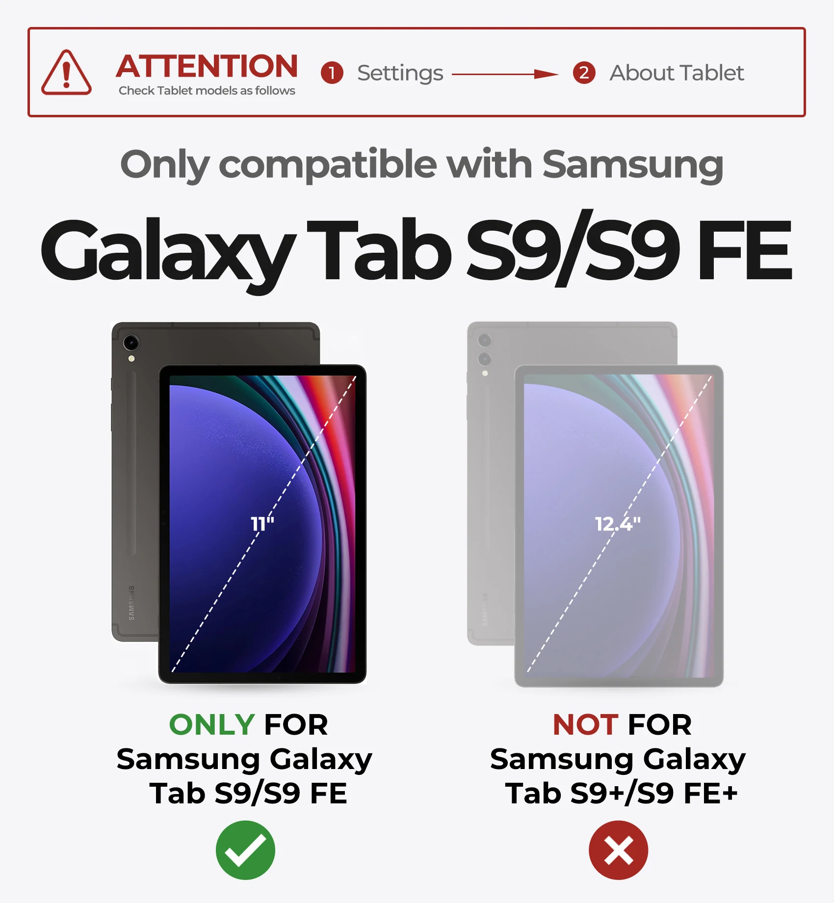 Keyboard Case for Samsung Galaxy Tab S9 FE10.9" /S9 11" with Magnetic Floating Cantilever Stand Multi-Touch Trackpad Pen Holder 3