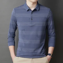 

Top Grade Luxury New Fashion Brand Designer Polo Shirt Men Stripped 2022 Casual Slim Fit Korean Long Sleeve Tops Men Clothing