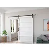 48x84 Inch White Barn Door with 8ft Sliding Door Hardware Kit and Handles DIY Assembly 5 Panels Fits 45 Inch 47 Inch Openings 2