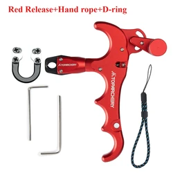 Premium Adjustable 360° Four-Finger Bow Release Aid (Red set B)
