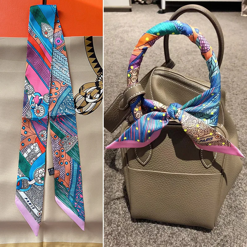 Summer Cooling Scarf Women Fashion Ladies Hair Band Hair Accessories Girl's Headscarf Foulard Tie Bag Handle Ribbon Headband