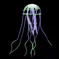 Vibrant Silicone Jellyfish Aquarium Decor - Odorless Aquatic Ornament (Green)