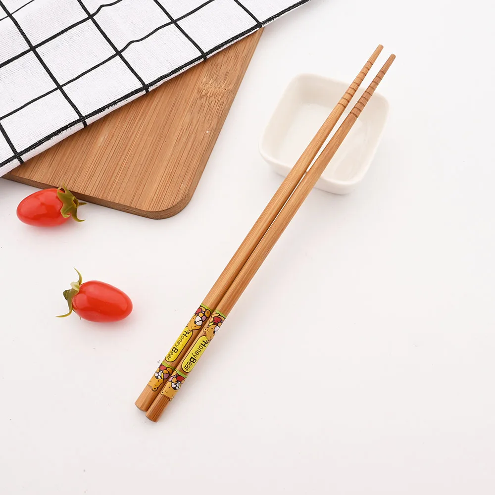 Multicolor Non-Slip Bamboo Chopsticks Set - 5 Pairs of Japanese Natural Wood Sushi Tableware