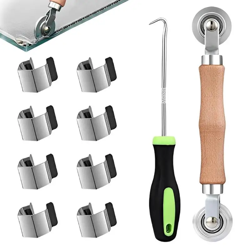

Screen Tool Roller Kit Screen Mesh Repair Tool Window Screen Replacement Kit With Removal Hook 8 Screen Clips Broken-up Screens