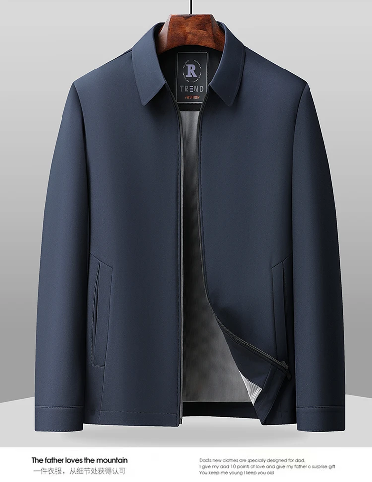 Outdoor-Mode mittleren Alters und ältere Menschen, einfarbig, koreanischer Stil, Sport, vielseitige Executive-Vater-Freizeit-Wanderjacke – Detail 11