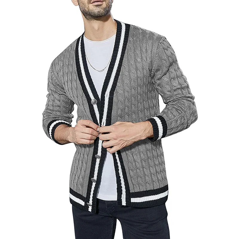 Men's Sweater Cardigan Autumn And Winter New Color Knitting Shirt Europe And The United States Casual Large Size Sweater