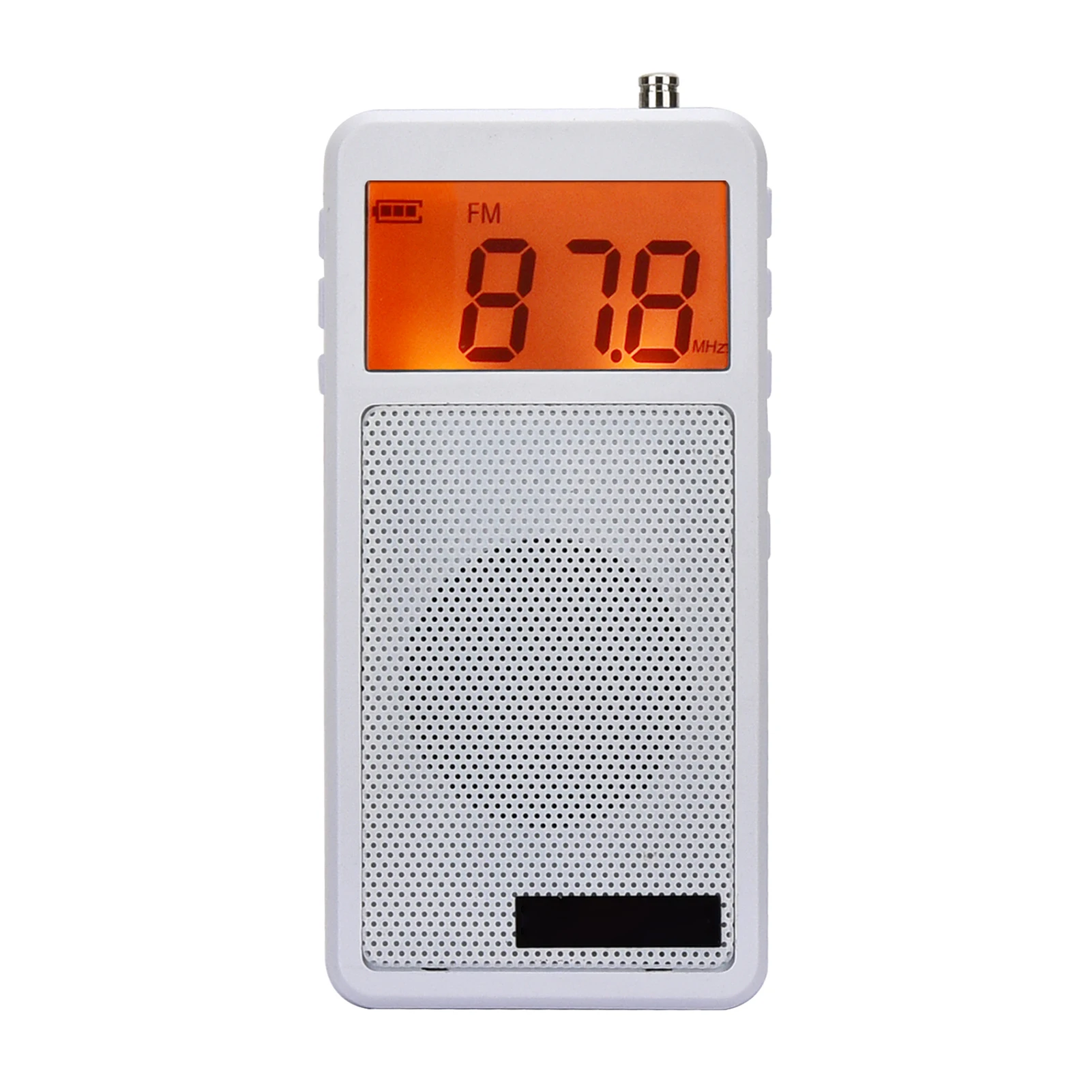 100개의 스테이션 메모리가 포함된 AM/FM 라디오, LCD 디스플레이 및 헤드폰 잭이 포함된 2밴드 라디오 - D가 포함된 소형 포켓 라디오