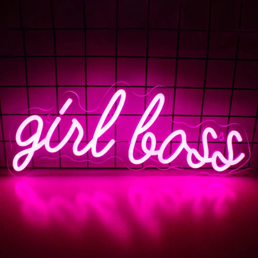 

Girl Boss Neon Sign USB Powered for Room Decor, LED Neon Light Dimmable Night Light for Bar Restaurant Man Cave Wall Art