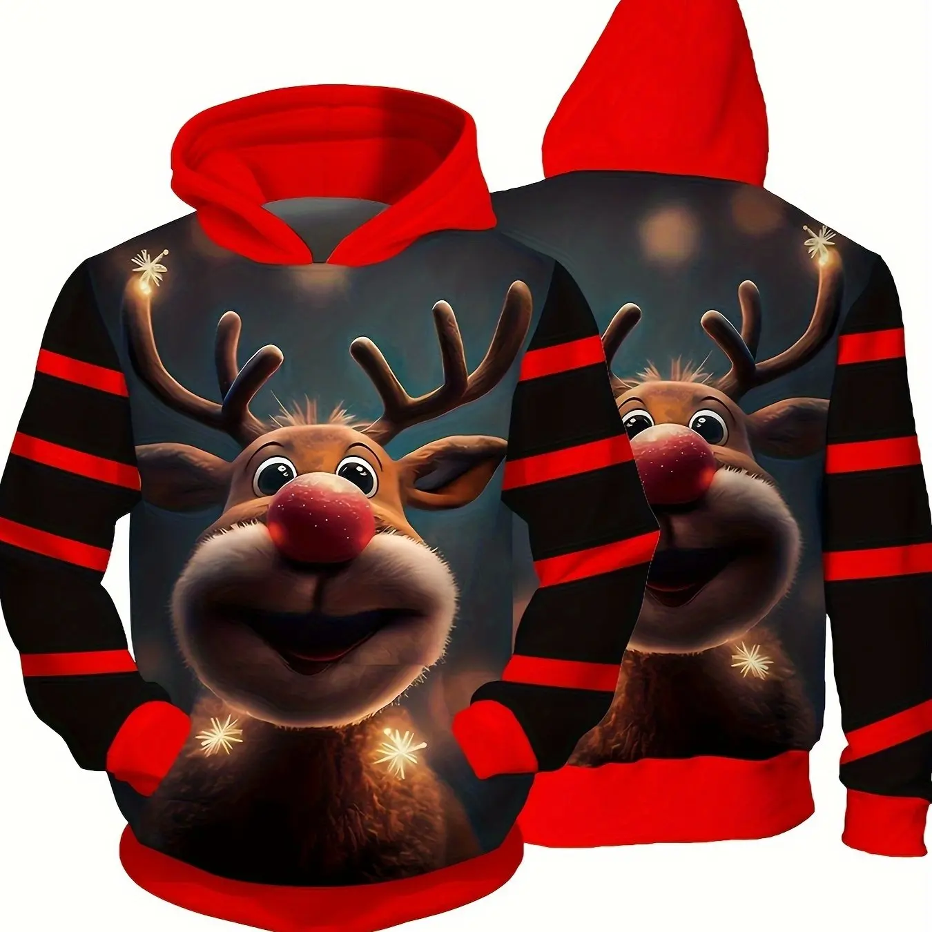 thumbnail image 1 of Sudadera con capucha y estampado 3D para hombre con temática navideña, sudaderas con cordón, ropa deportiva de manga larga, ropa para hombre con gráficos divertidos, 1 of 5