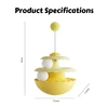 2-Tiers Self-Play Wobbler Toy for Cats: Dopamine Color Spinning Toys- Automatic Teaser for Indoor Fun & Boredom Relief 6