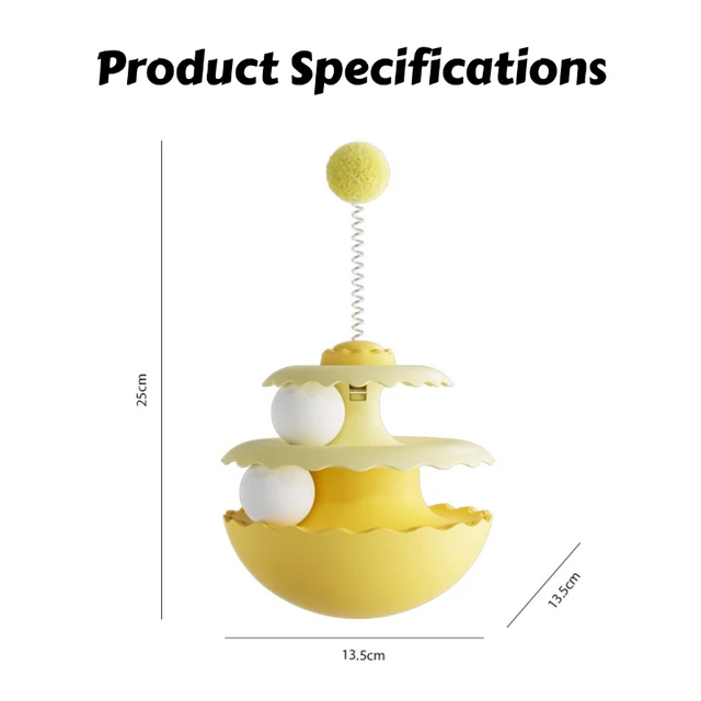 2-Tiers Self-Play Wobbler Toy for Cats: Dopamine Color Spinning Toys- Automatic Teaser for Indoor Fun & Boredom Relief 6
