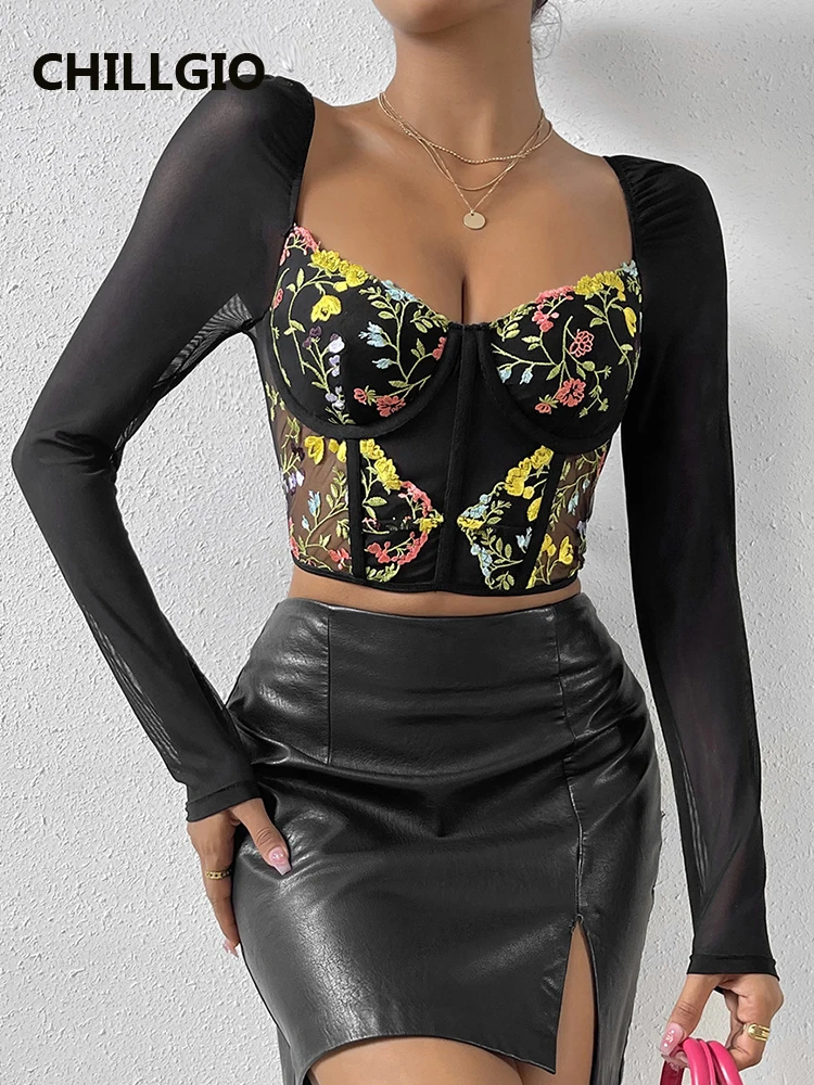 

Женская блузка с длинным рукавом, квадратным вырезом