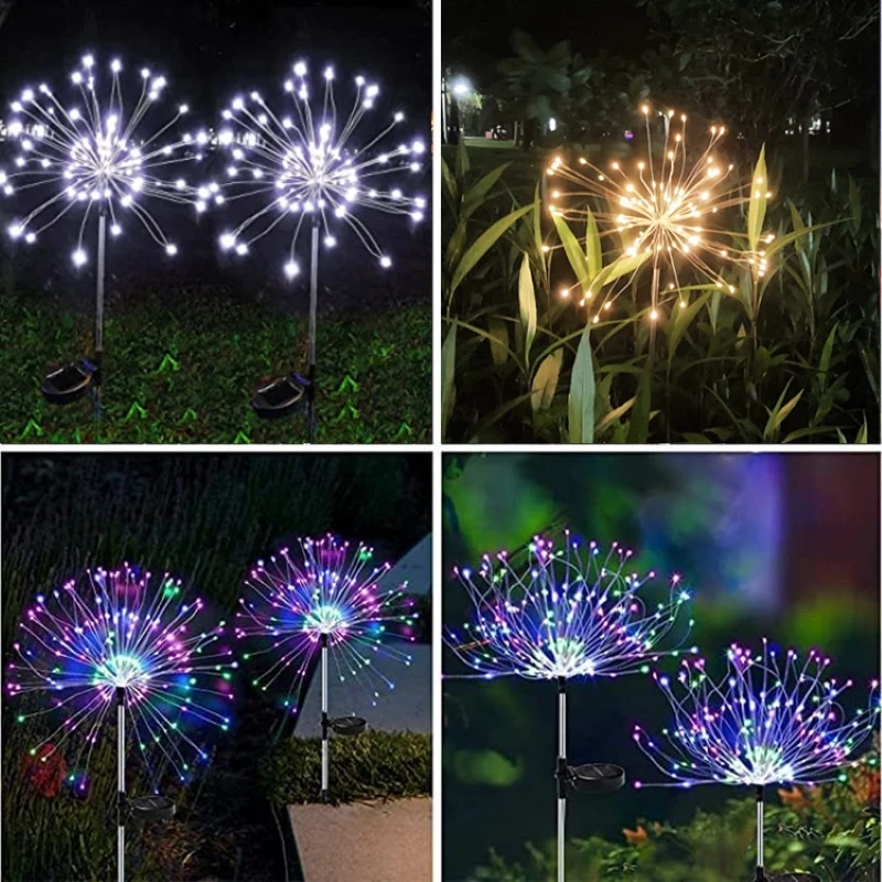 LED Solar Firework Lights Outdoor Garden Decoration Fairy Lights Waterproof Dandelion Lawn Lamp For Patio Garden solar lights camping light solar wall lamp solar fireworks lights solar led lights led fairy lights