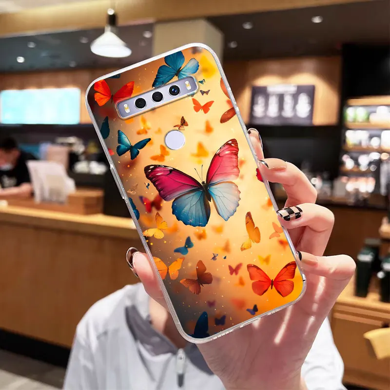 Luxury Shockproof Clear Soft Silicone Phone Case with Flower Design
