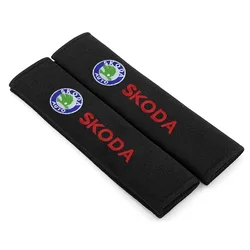 Cotton Safety Shoulder Protector Car Seat Belt Cover (2pcs - skoda)