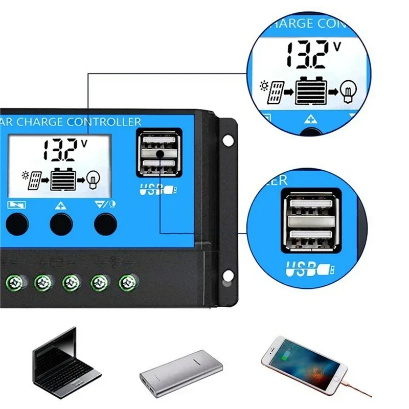 Solar Panel Kit 110/220V Solar Power System 18W Solar Panel Battery Charge 30A Controller 6000W 12V 220V Inverter Complete Power Generation