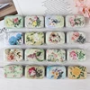 Mini Flower Tin Trinket Jewelry Coin Box Tinplate Storage Case Small Rectangular 3