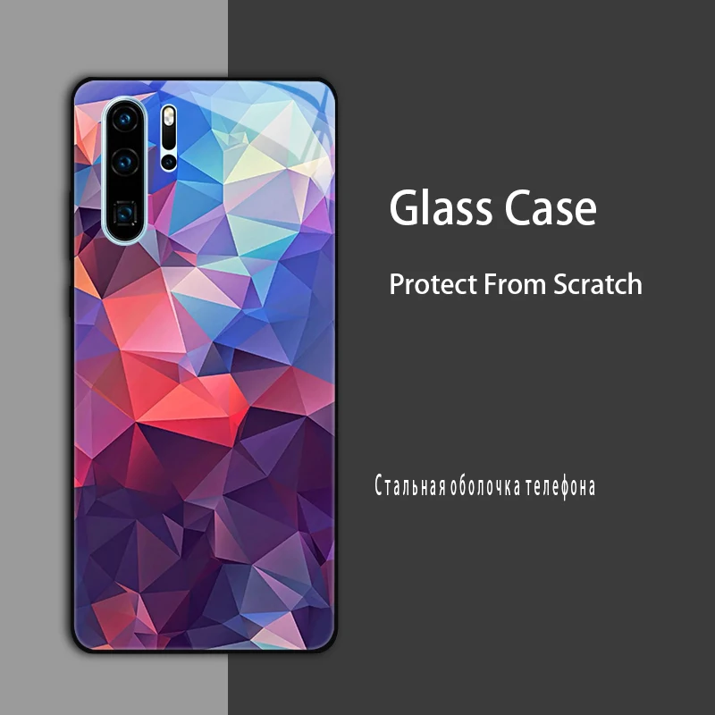 Luxury Tempered Glass Marble Painted Protective Case