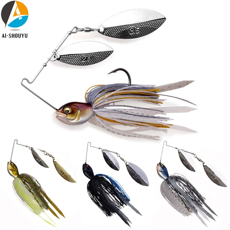 

AI-SHOUYU Spinner Bait Fishing Lure 18g Hard Baits Spoon Lure Metal Jig Head Swimbait Fish Wobbler Tackle Accessories