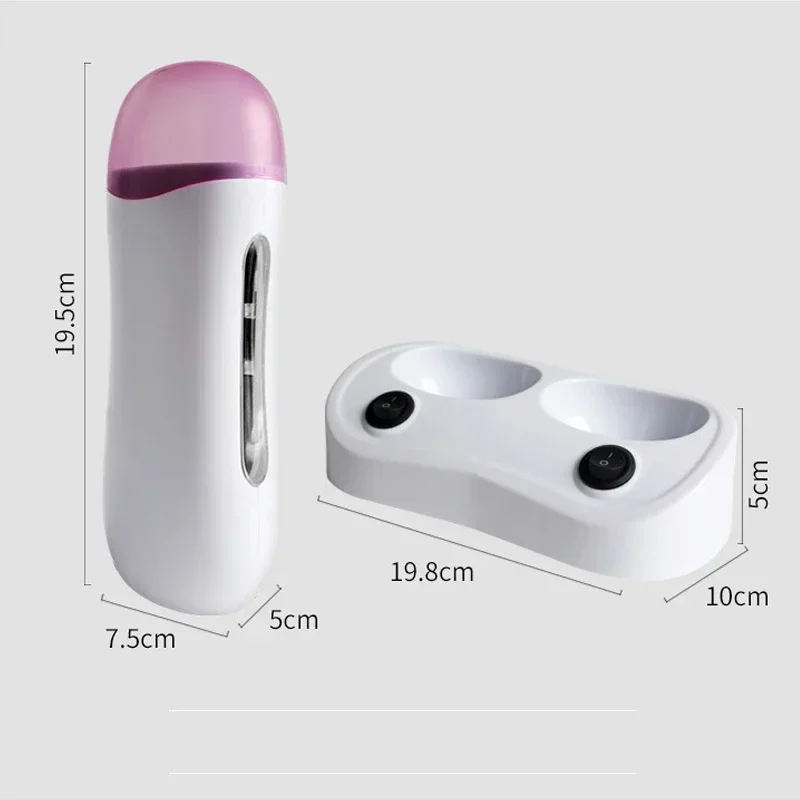 Electric Double Wax Heater Epilator Cartridge Wax Roller Base Roll On Waxing Refillable Hair Removal Machine Depilatory 2 in 1 5