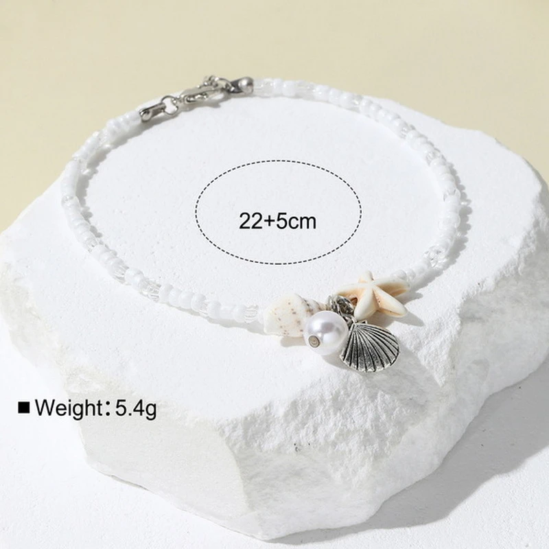 Bracelet De Cheville Bohème Coquillage étoile De Mer - Bijou Pied Réglable Pour été Plage